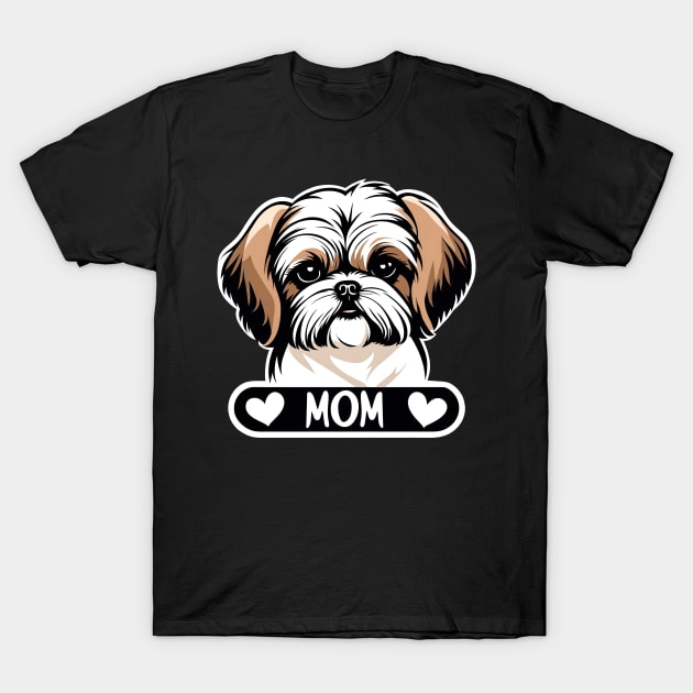 Dog Mom Puppy Sweet Shih Tzu Dog Loves Her Mama T-Shirt by LittleBean